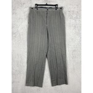 Vintage Wah Maker Pants Mens 34 Gray Pinstripe Frontier Old West Suspender USA